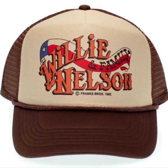 Handmade Accessories - Retro 80s Classic Willie Nelson & Family Truckers Hat Vintage Style Country Cap